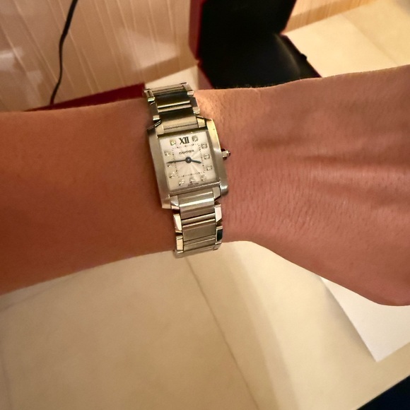 Cartier Silver Watch with Blue Accents - Picture 2 of 16